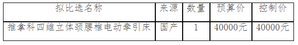 郑州市中医院 推拿科四维立体颈腰椎电动牵引床采购 项目成交结果公示